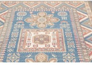 Tappeto Kazak Geometrico Blu Beige 147x193 Cm