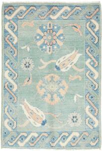 Tappeto Kazak Floreale Verde Chiaro Blu 64x92 Cm