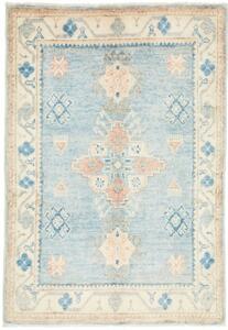 Tappeto Kazak Stilizzato Azzurro Avorio 63x91 Cm