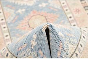 Tappeto Kazak Stilizzato Azzurro Beige Corsia 65x362 Cm