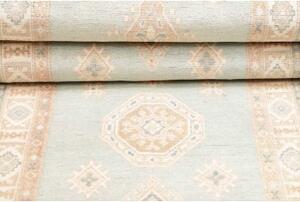 Tappeto Kazak Stilizzato Azzurro Beige Corsia 83x297 Cm