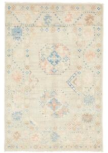 Tappeto Kazak Stilizzato Avorio Blu 61x92 Cm