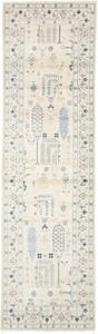 Tappeto Kazak Stilizzato Avorio Blu Corsia 87x301 Cm