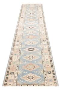 Tappeto Kazak Stilizzato Azzurro Beige Corsia 65x362 Cm