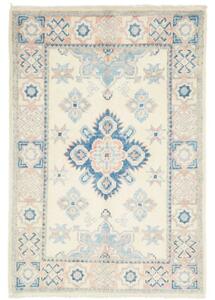 Tappeto Kazak Medaglione Floreale Avorio Blu 62x90 Cm