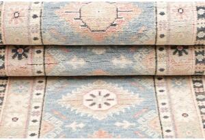 Tappeto Kazak Stilizzato Azzurro Beige Corsia 65x362 Cm