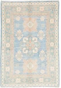 Tappeto Kazak Stilizzato Azzurro Beige 61x87 Cm