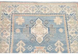Tappeto Kazak Stilizzato Azzurro Beige Corsia 60x181 Cm