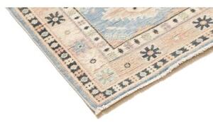 Tappeto Kazak Stilizzato Azzurro Beige Corsia 65x362 Cm
