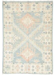 Tappeto Kazak Stilizzato Celeste Avorio 63x92 Cm
