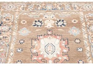 Tappeto Kazak Stilizzato Marrone Tortora Beige Corsia 84x297 Cm
