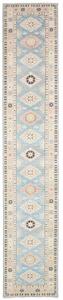 Tappeto Kazak Stilizzato Azzurro Beige Corsia 65x362 Cm