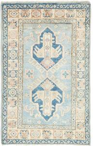 Tappeto Kazak Stilizzato Azzurro Avorio 61x96 Cm