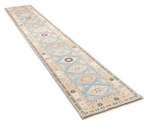 Tappeto Kazak Stilizzato Azzurro Beige Corsia 65x362 Cm