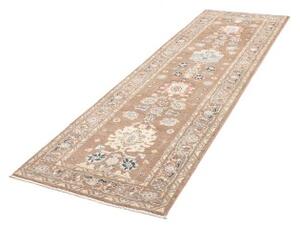 Tappeto Kazak Stilizzato Marrone Tortora Beige Corsia 84x297 Cm