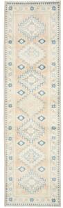 Tappeto Kazak Geometrico Beige Blu Corsia 54x302 Cm