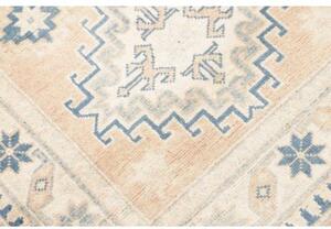 Tappeto Kazak Geometrico Beige Blu Corsia 54x302 Cm
