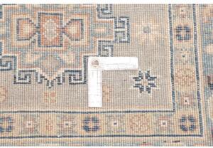 Tappeto Kazak Geometrico Celeste Marrone Corsia 84x392 Cm