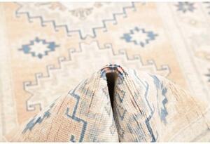 Tappeto Kazak Geometrico Beige Blu Corsia 54x302 Cm