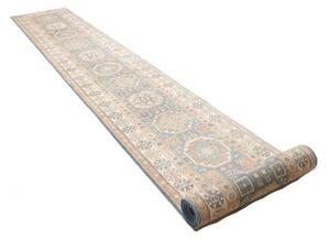 Tappeto Kazak Geometrico Azzurro Beige Corsia 79x586 Cm