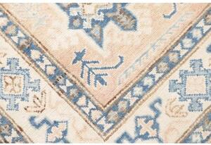 Tappeto Kazak Stilizzato Avorio Blu Corsia 77x373 Cm