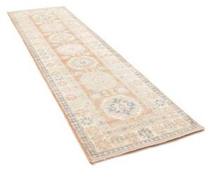 Tappeto Kazak Geometrico Rosa Antico Beige Corsia 84x300 Cm