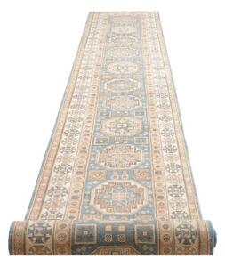 Tappeto Kazak Geometrico Azzurro Beige Corsia 79x586 Cm