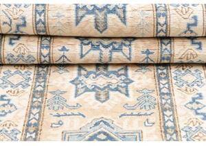 Tappeto Kazak Stilizzato Avorio Blu Corsia 77x373 Cm