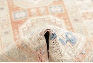 Tappeto Kazak Geometrico Rosa Antico Beige Corsia 84x300 Cm