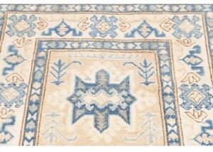 Tappeto Kazak Stilizzato Avorio Blu Corsia 77x373 Cm