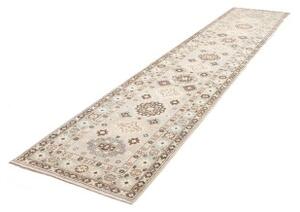 Tappeto Kazak Geometrico Celeste Marrone Corsia 84x392 Cm