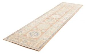 Tappeto Kazak Geometrico Rosa Antico Beige Corsia 84x300 Cm
