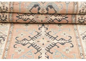 Tappeto Kazak Stilizzato Rosa Cipria Grigio Ardesia Corsia 85x286 Cm