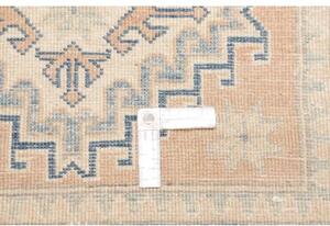 Tappeto Kazak Geometrico Beige Blu Corsia 54x302 Cm