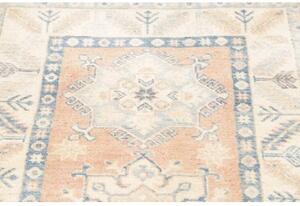 Tappeto Kazak Stilizzato Rosa Cipria Azzurro Corsia 80x290 Cm