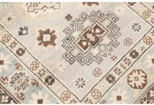 Tappeto Kazak Geometrico Celeste Marrone Corsia 84x392 Cm