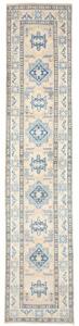 Tappeto Kazak Stilizzato Avorio Blu Corsia 77x373 Cm