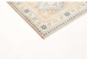 Tappeto Kazak Geometrico Beige Blu Corsia 54x302 Cm