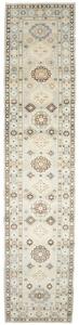 Tappeto Kazak Geometrico Celeste Marrone Corsia 84x392 Cm