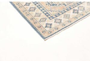 Tappeto Kazak Stilizzato Blu Azzurro Beige Corsia 82x290 Cm
