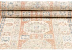 Tappeto Kazak Geometrico Rosa Antico Beige Corsia 84x300 Cm