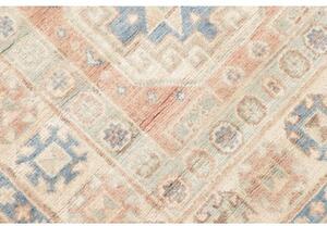 Tappeto Kazak Geometrico Rosa Antico Beige Corsia 84x300 Cm