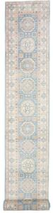 Tappeto Kazak Geometrico Azzurro Beige Corsia 79x586 Cm
