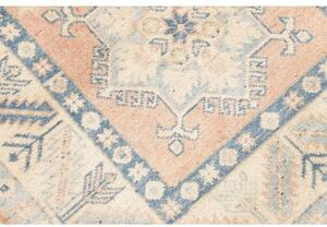 Tappeto Kazak Stilizzato Rosa Cipria Azzurro Corsia 80x290 Cm