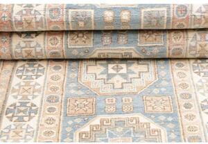 Tappeto Kazak Geometrico Azzurro Beige Corsia 79x586 Cm