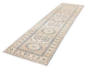 Tappeto Kazak Stilizzato Blu Azzurro Beige Corsia 82x290 Cm