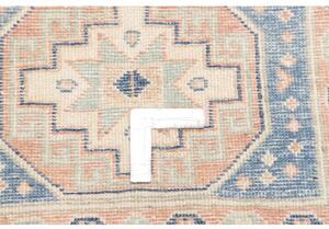 Tappeto Kazak Geometrico Azzurro Beige Corsia 90x394 Cm