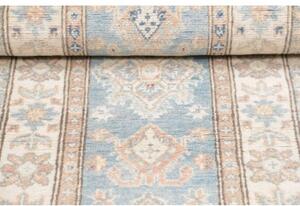 Tappeto Kazak Medaglione Floreale Azzurro Chiaro Avorio Corsia 65x202 Cm