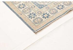 Tappeto Kazak Geometrico Azzurro Beige Corsia 90x394 Cm