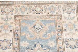 Tappeto Kazak Medaglione Floreale Azzurro Chiaro Avorio Corsia 65x202 Cm